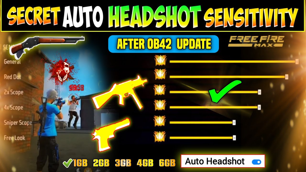 After OB42 Update Secret Headshot Sensitivity Setting In Free Fire Max ...